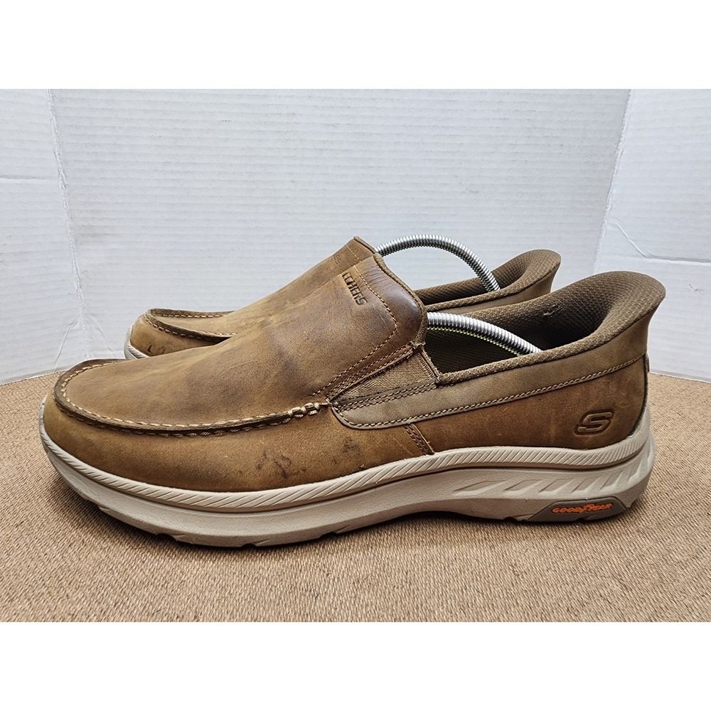 Skechers Slip-ins Relaxed Fit Memory Arch Foam Good Year Brown Sz 13